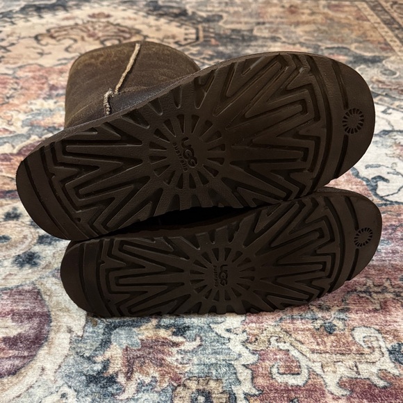 UGG Dark Brown Leather Boots - Picture 3 of 8